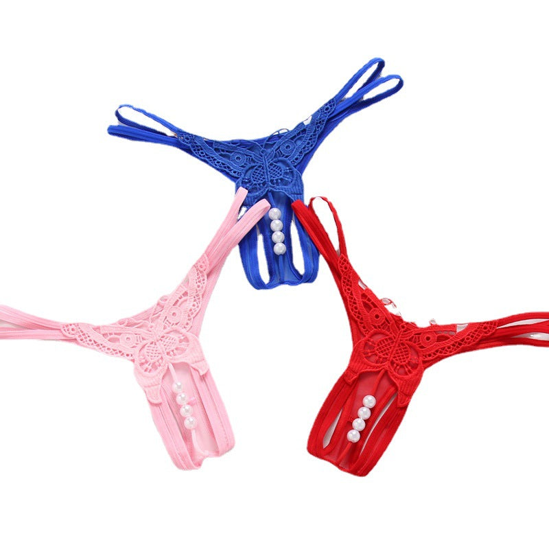 ultradünne T-Shirt-Hose mit Schmetterlingsstickerei