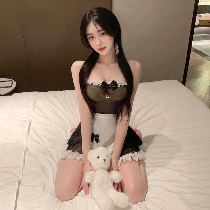 Apron tube top maid skirt set