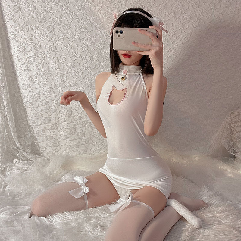 Halter Neck Slim Fit Cat Girl Uniform