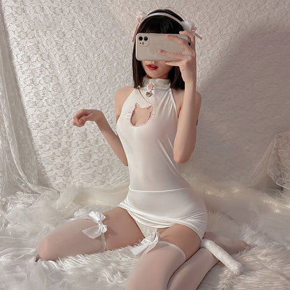 Halter Neck Slim Fit Cat Girl Uniform
