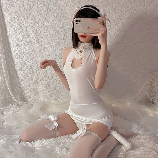 Halter Neck Slim Fit Cat Girl Uniform