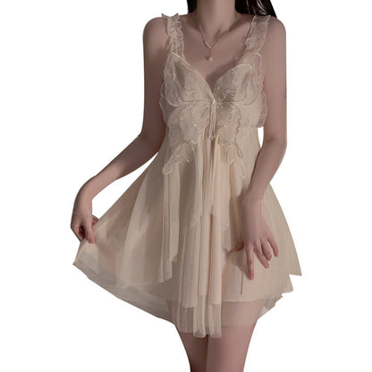 Butterfly suspender nightgown