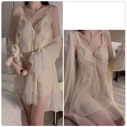 Butterfly suspender nightgown