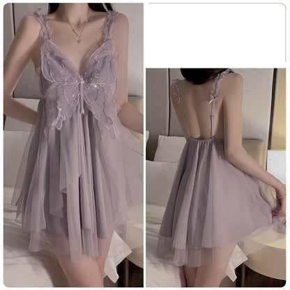 Butterfly suspender nightgown