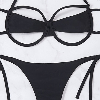 Spliced sexy hollow bikini
