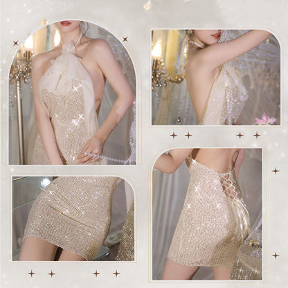 Paillettenkleid mit Trägern