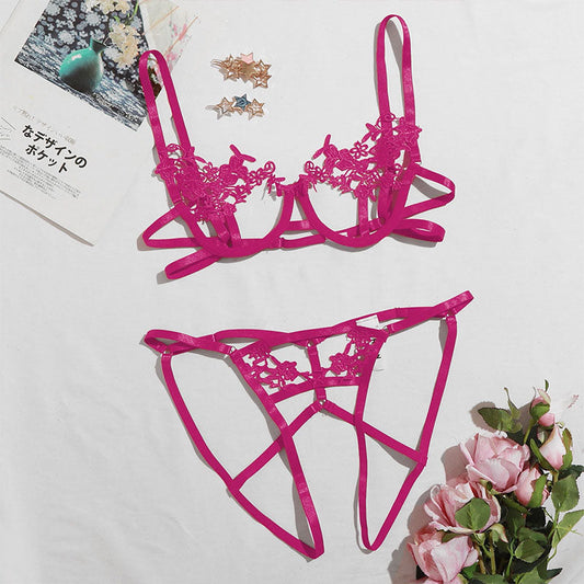 Set aus seidiger Spitzenunterwäsche