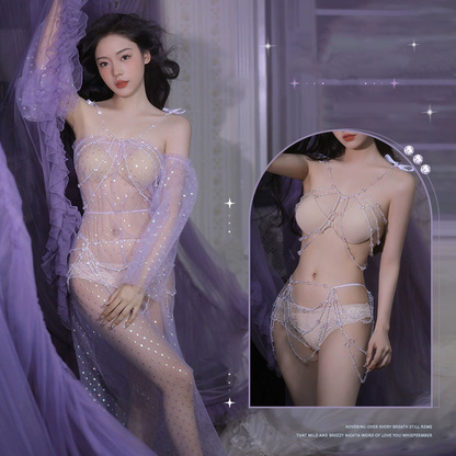 Beaded yarn skirt set