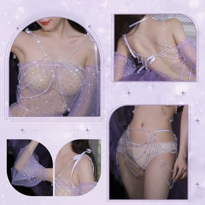 Beaded yarn skirt set