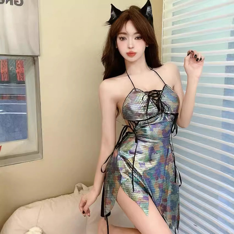 Sexy pfauengrüner Hosenträgerpyjama 