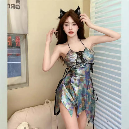 Sexy pfauengrüner Hosenträgerpyjama 