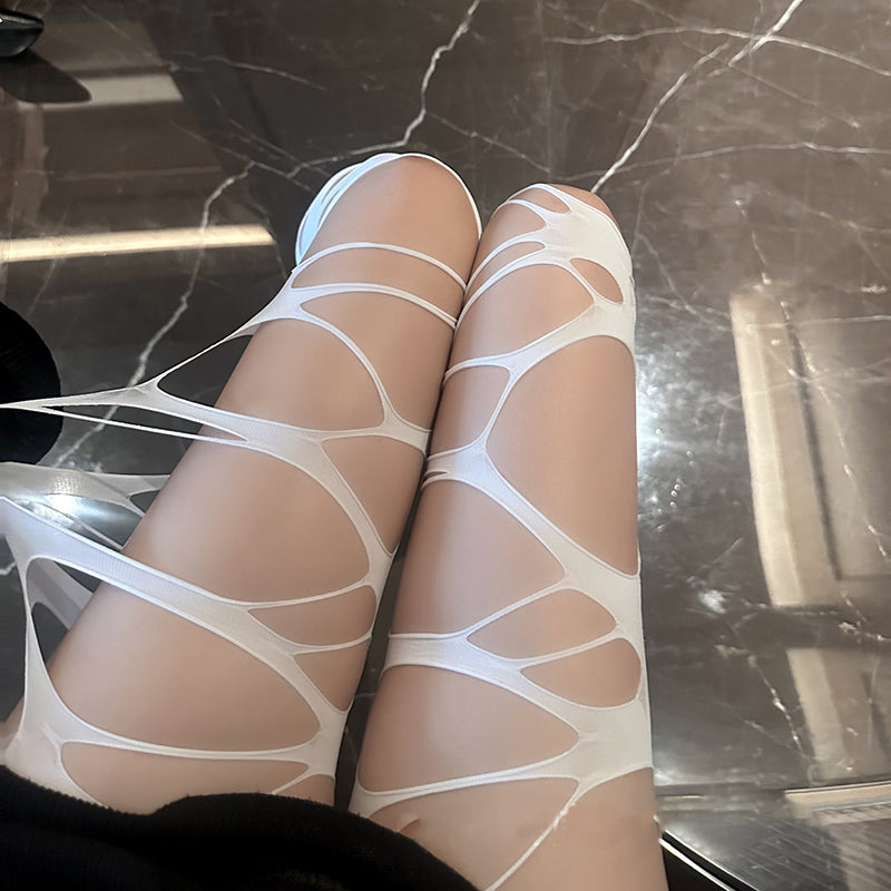 Big hole stockings bottoming pantyhose fishnet stockings
