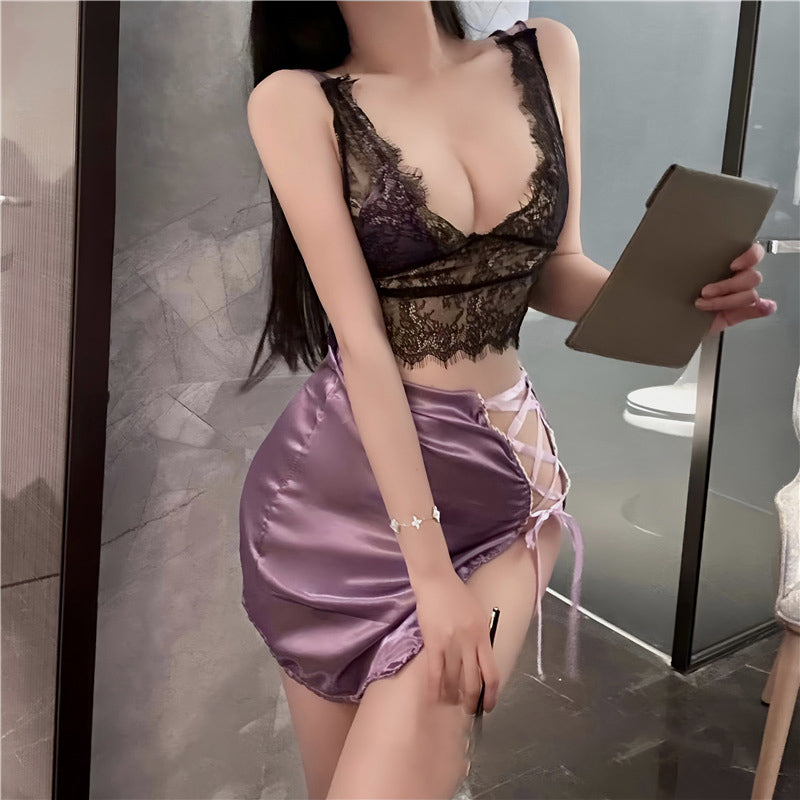 Sexy cleavage uniform suit