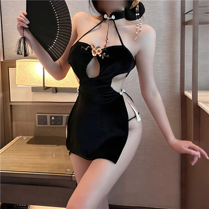High Slit Velvet Cheongsam