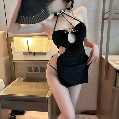 High Slit Velvet Cheongsam