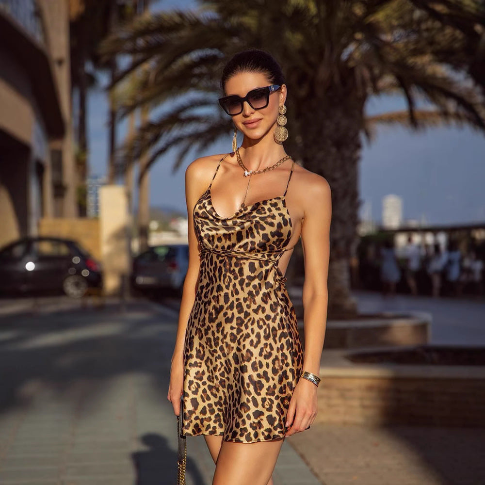 New leopard print sexy dress