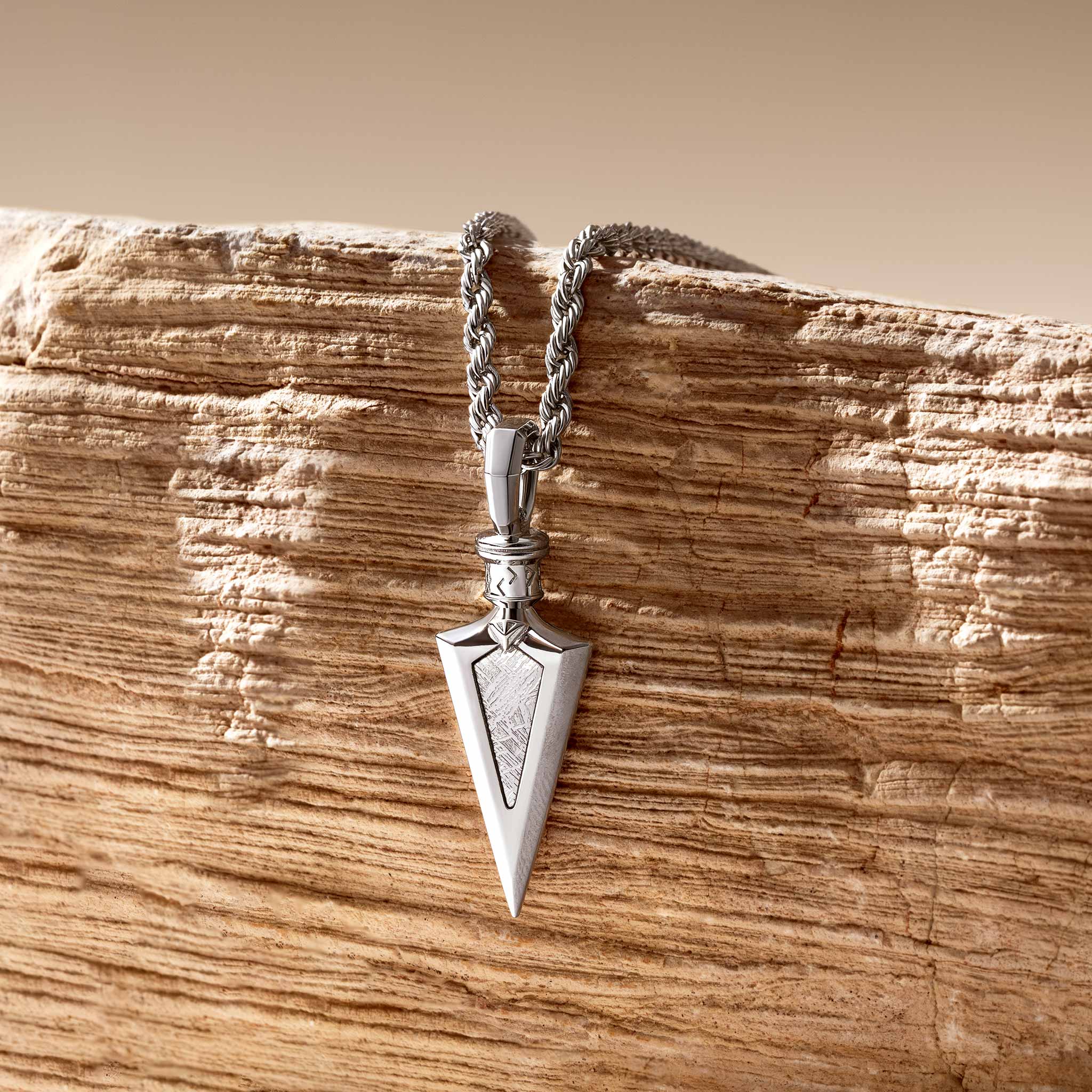 Rune Arrowhead Necklace Meteorite