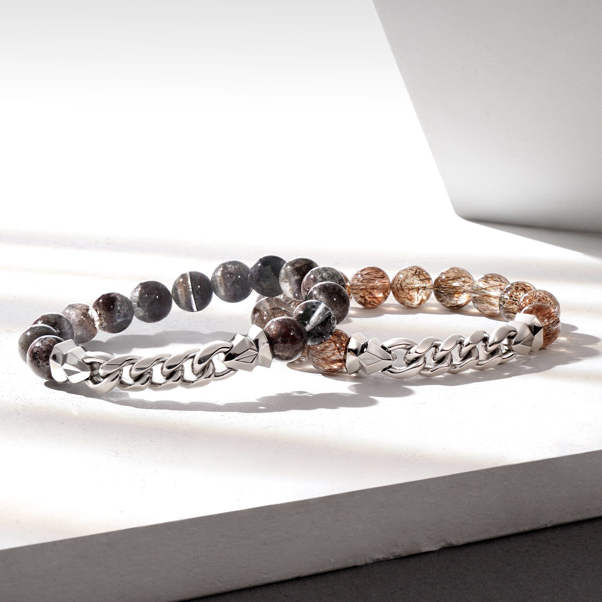 Curb Chain Bracelet Copper Rutilated Quartz