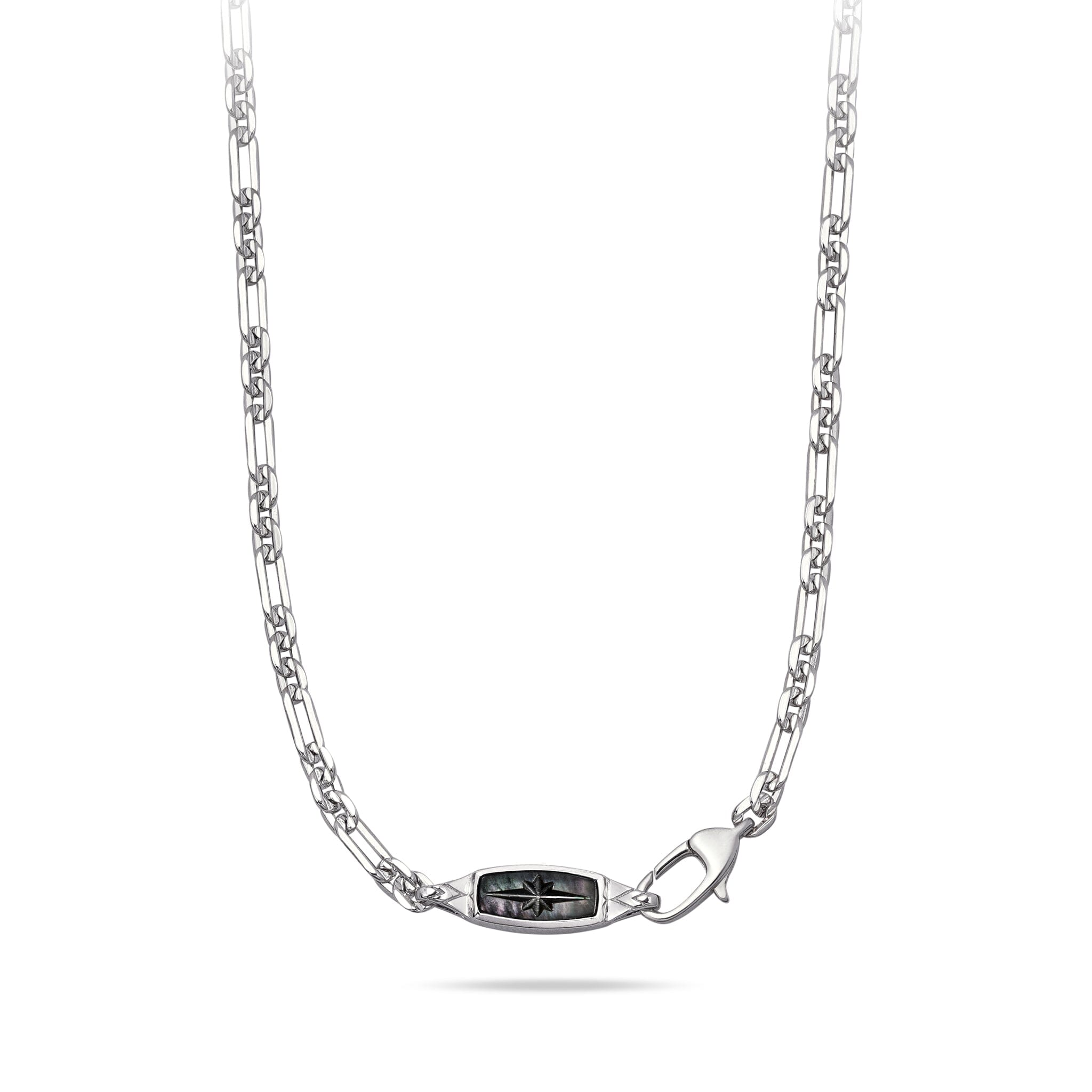 Polaris Bar Figaro Necklace Black Nacre