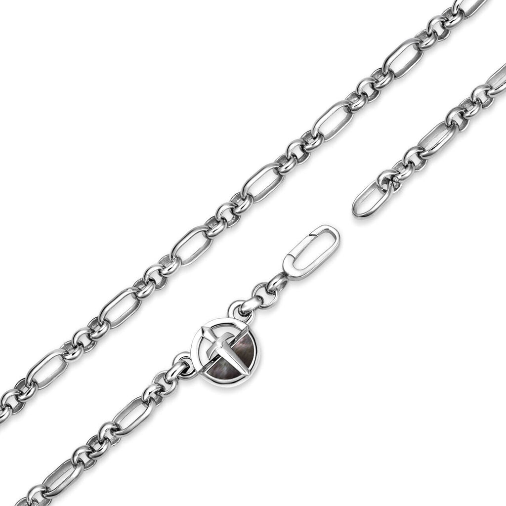 Xiphos Medallion Figaro Necklace Black Nacre
