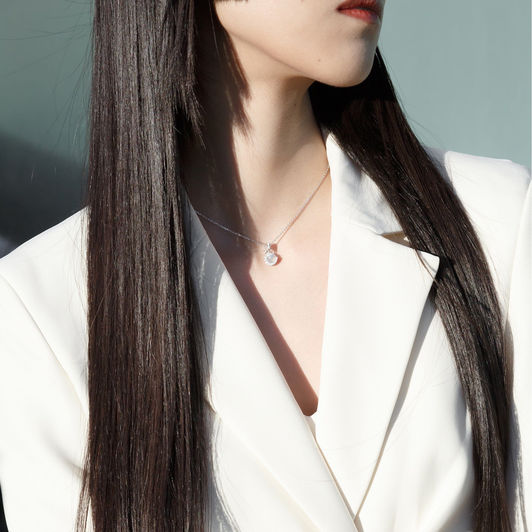 Selene Necklace Blue Moonstone