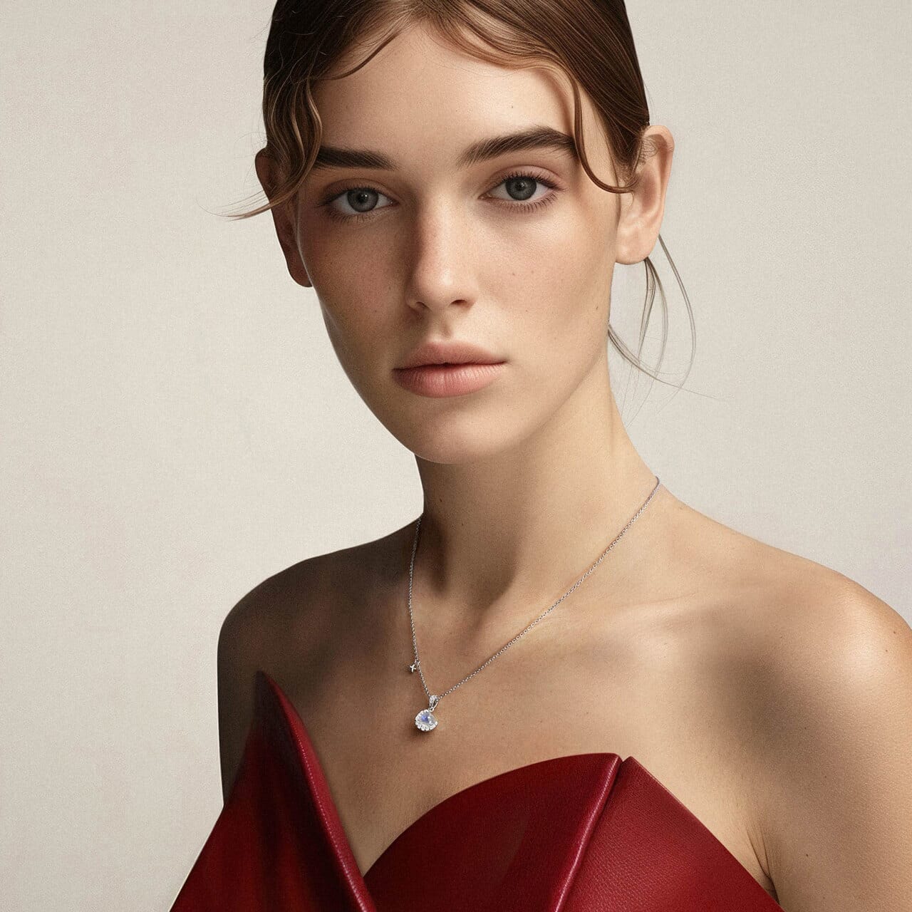 Selene Necklace Blue Moonstone