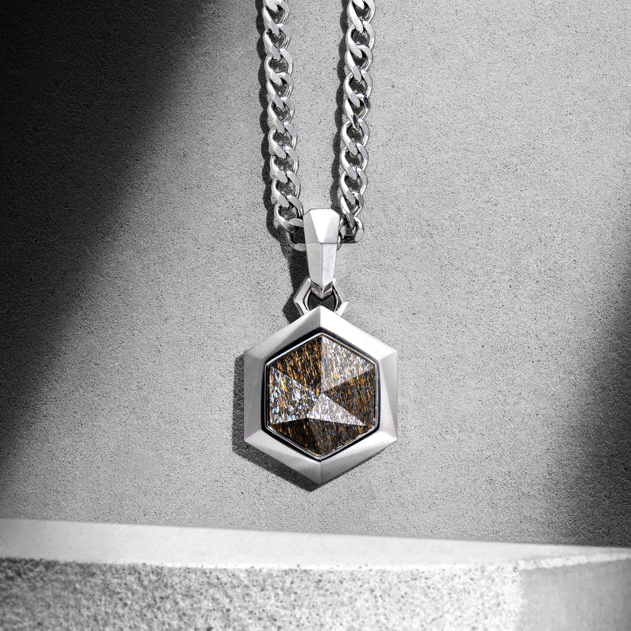 Shield Necklace Bronzite