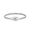 Box Clasp Curb Bracelet Sapphire