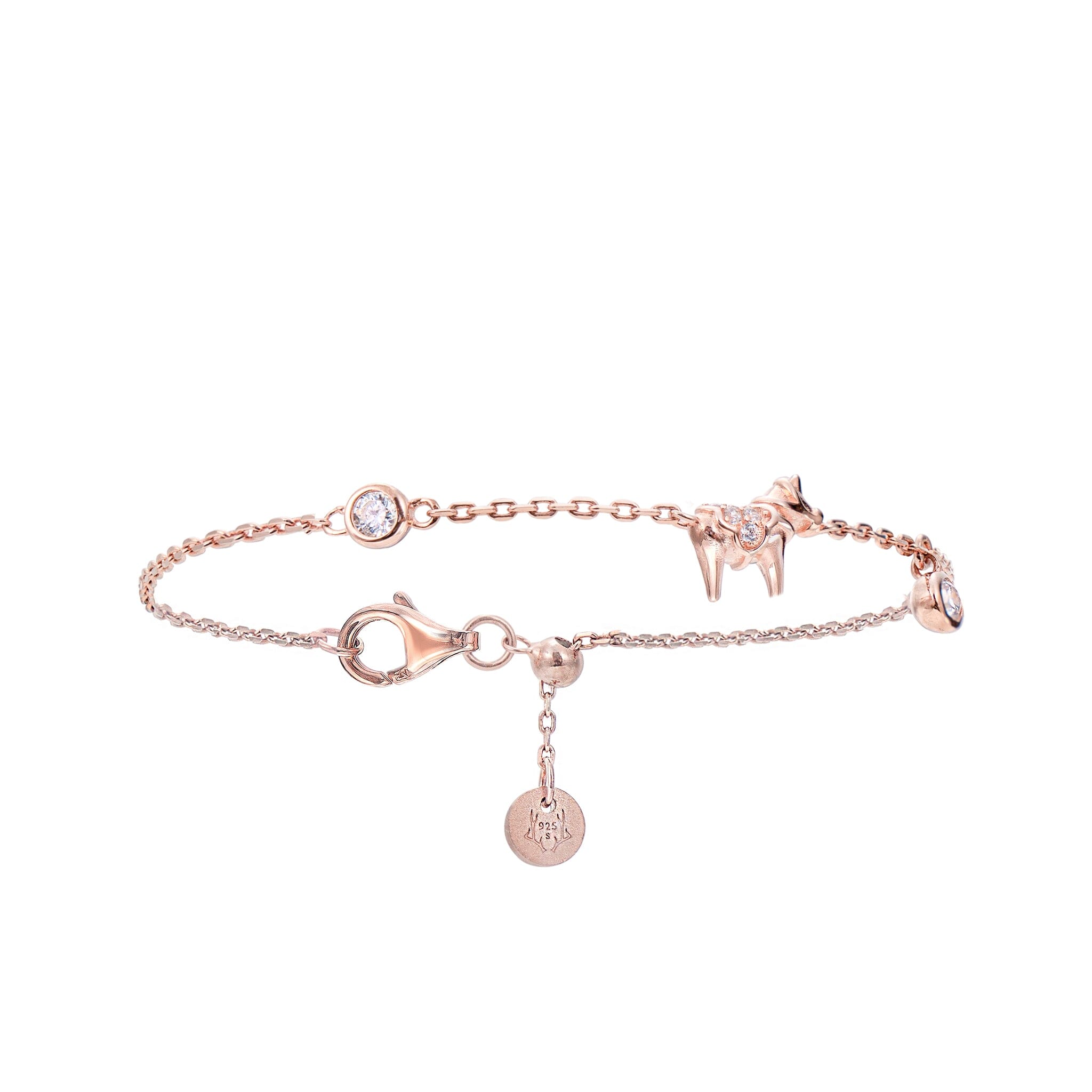 Dala Horse Bracelet Rhodonite & Meteorite