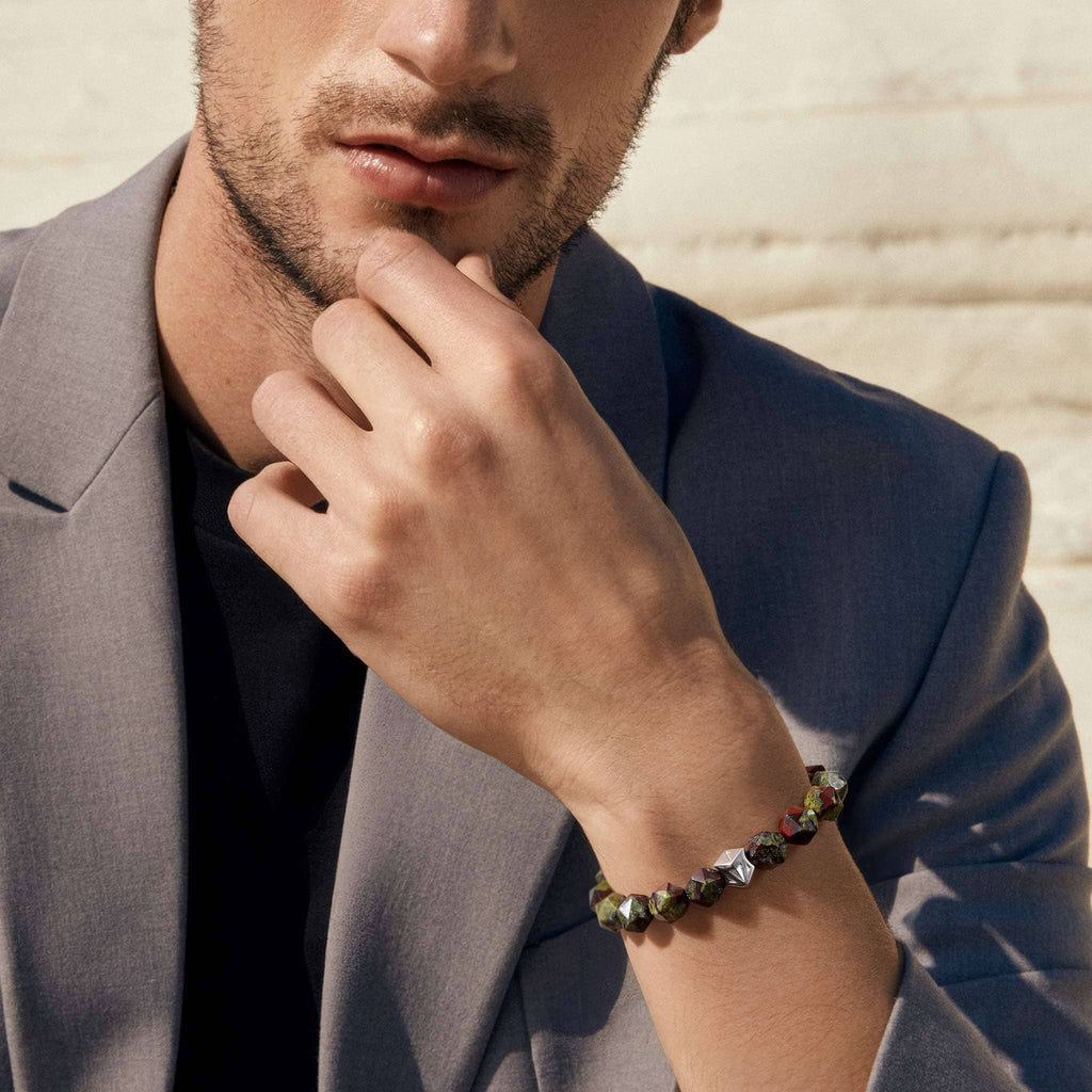 Tiwaz Algiz Bracelet Dragon Blood Jasper