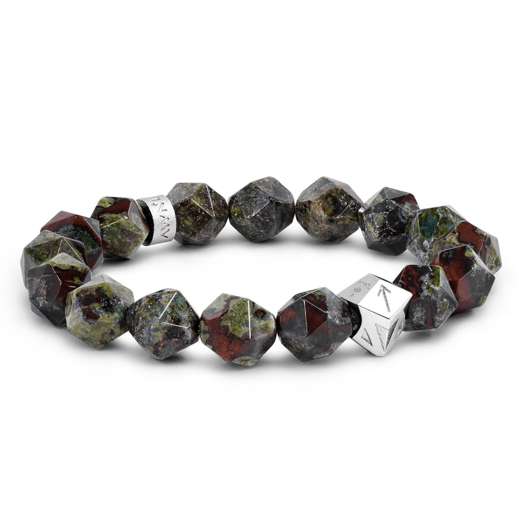 Tiwaz Algiz Bracelet Dragon Blood Jasper