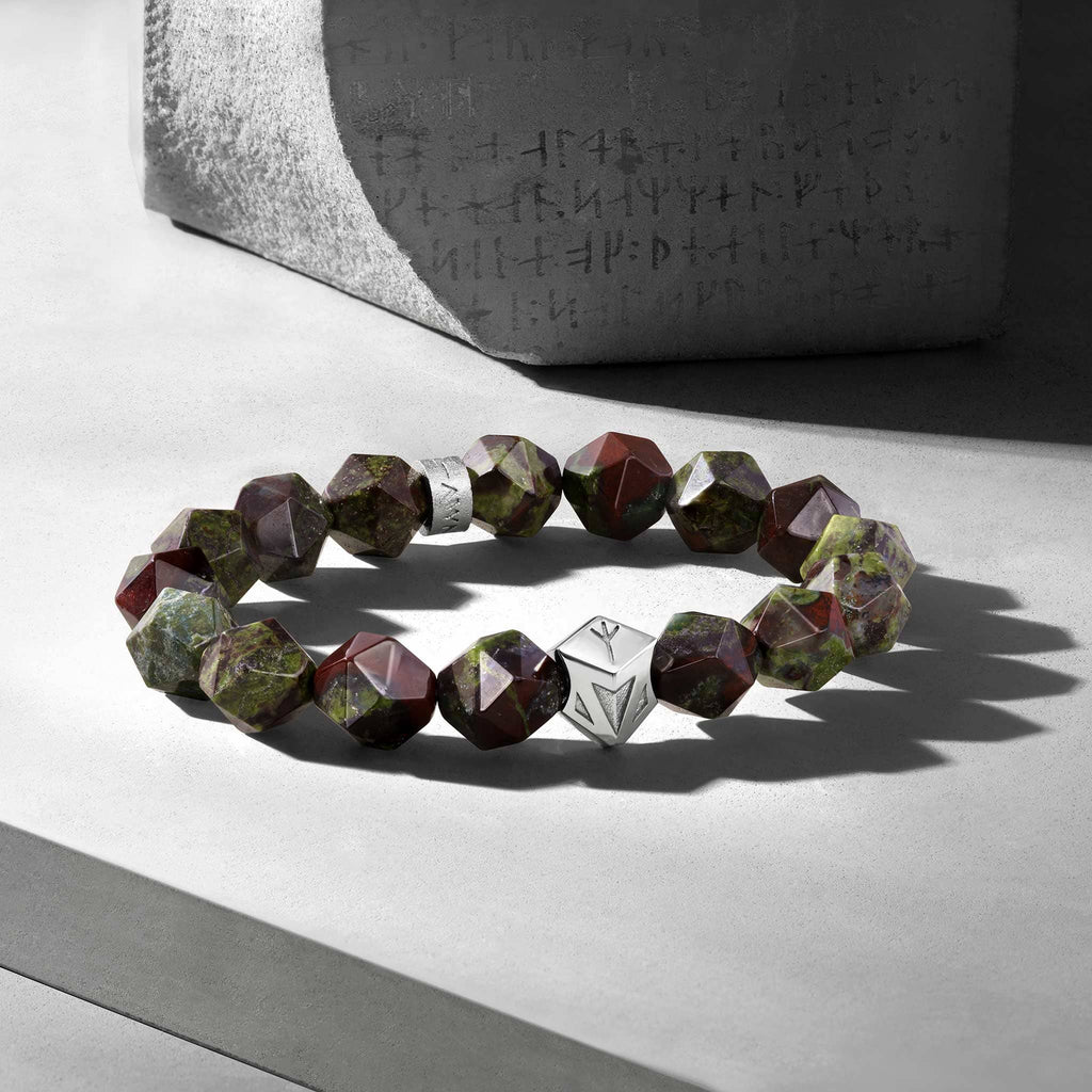 Tiwaz Algiz Bracelet Dragon Blood Jasper