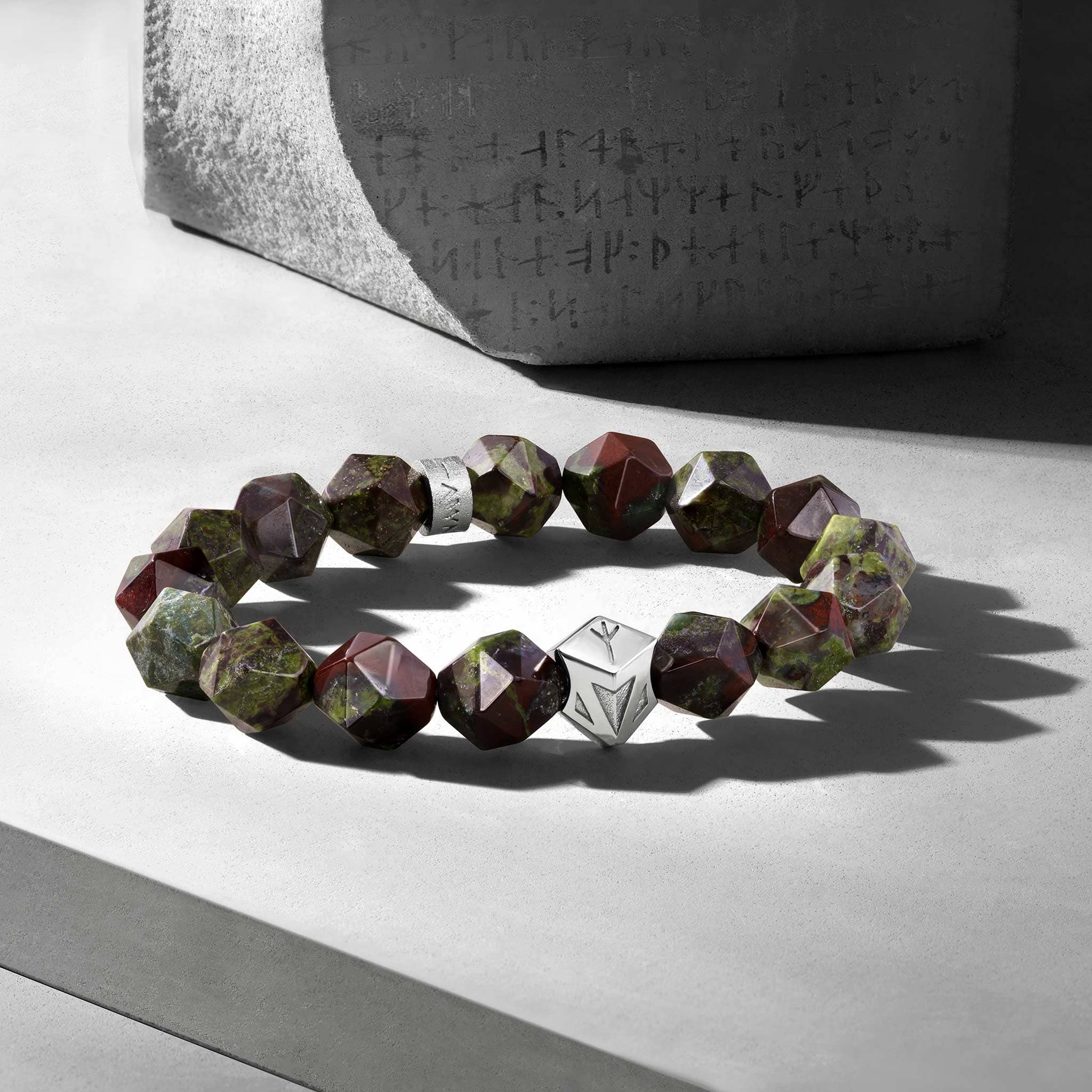 Tiwaz Algiz Bracelet Dragon Blood Jasper