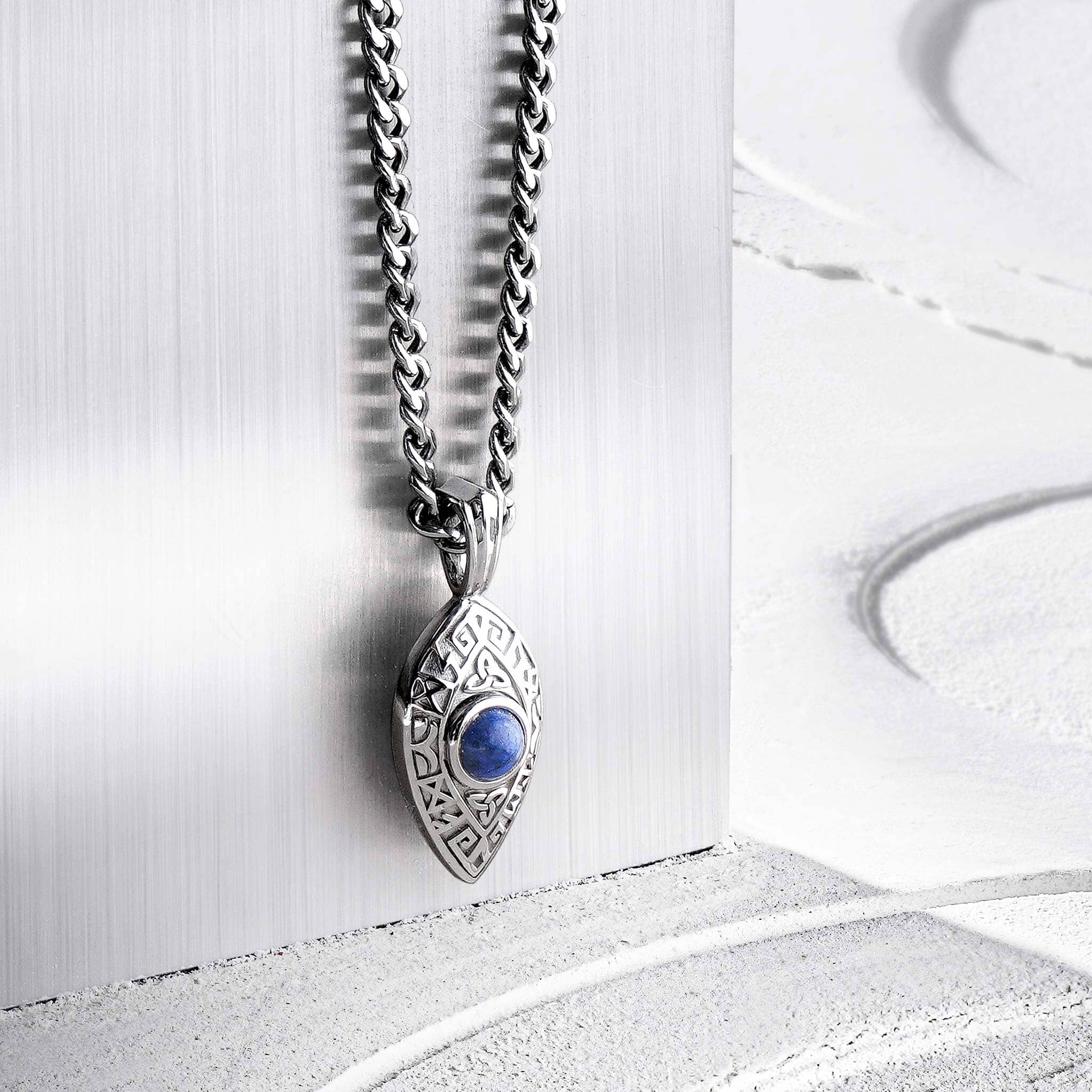 Rune Triquetra Necklace Dumortierite