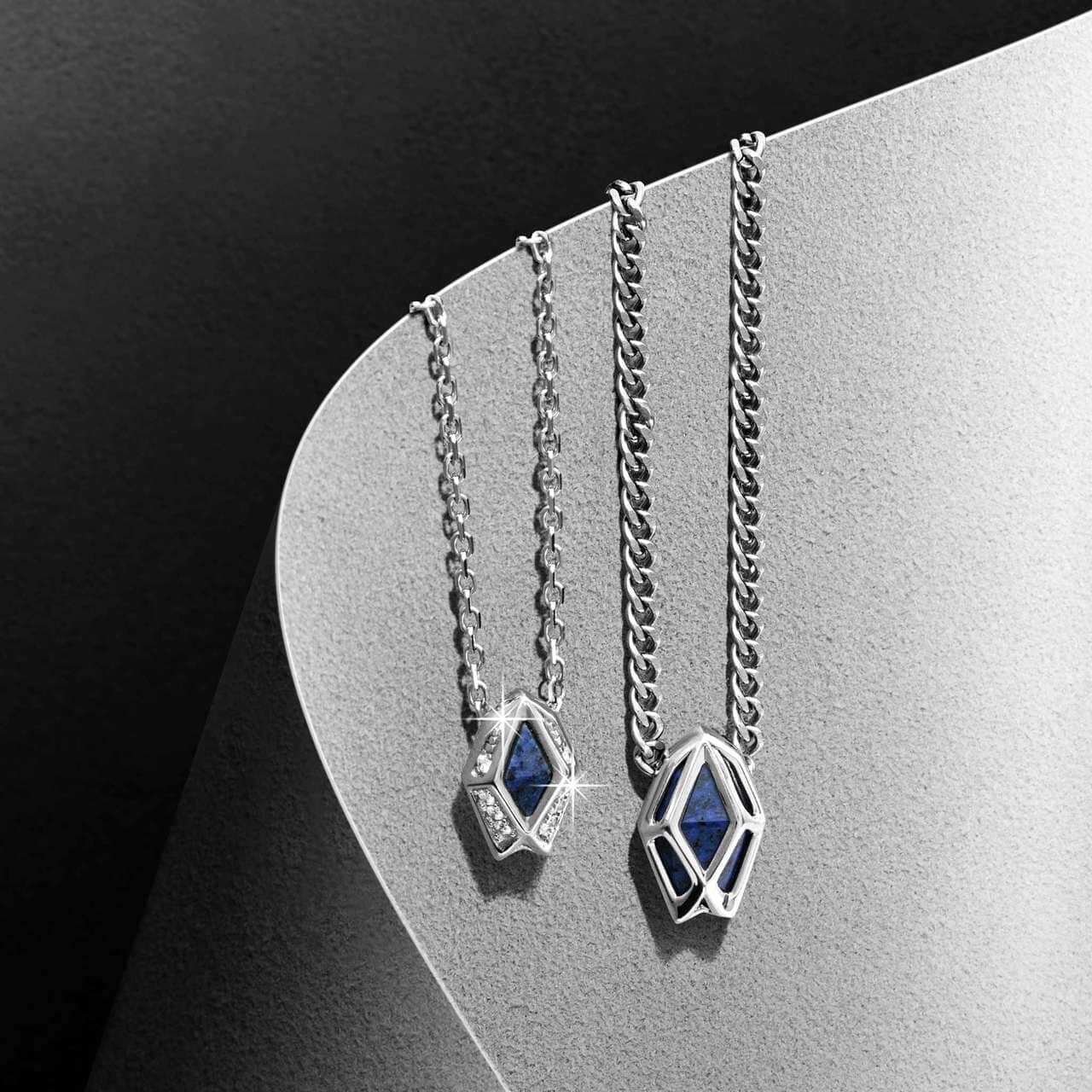 Caelum Necklace Dumortierite Pavé