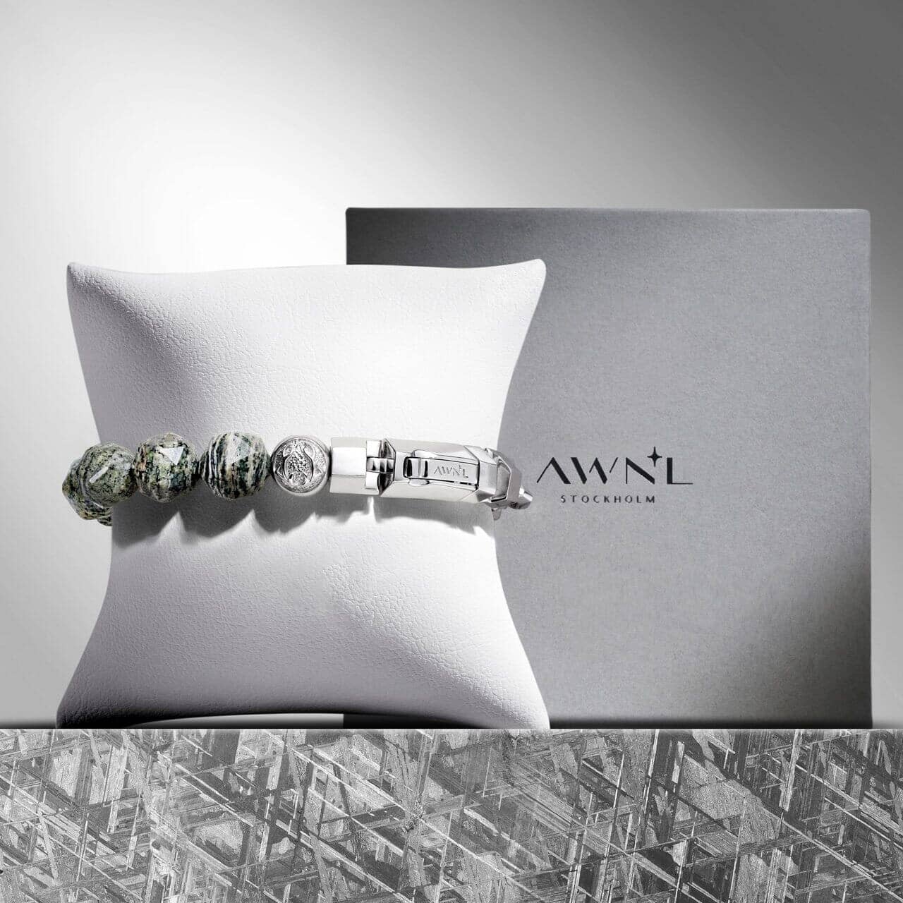 Square Link Bracelet Banded Jasper