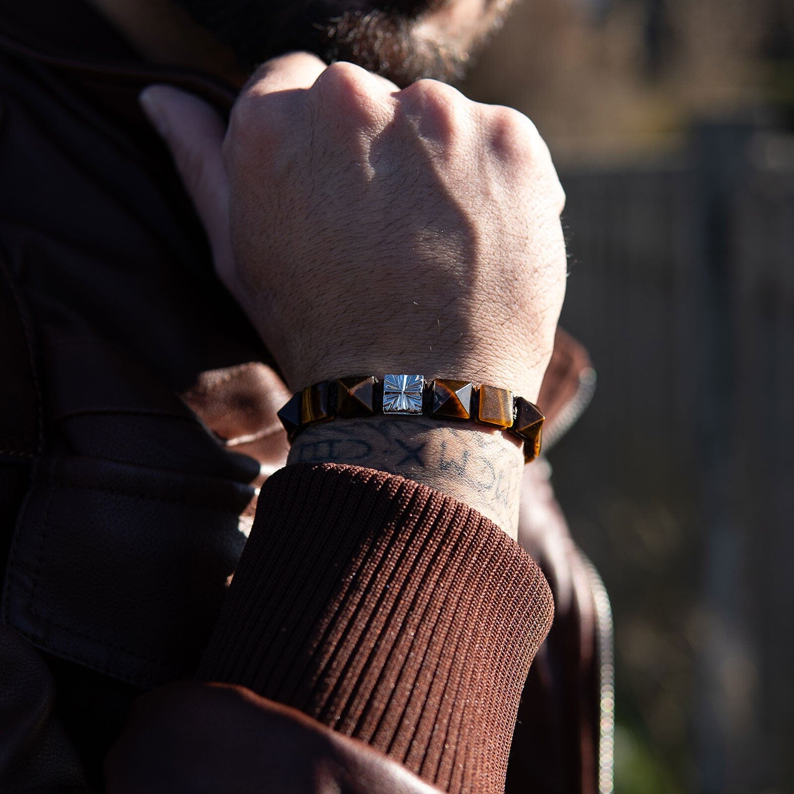 Knight Cross Bracelet Golden Tiger Eye