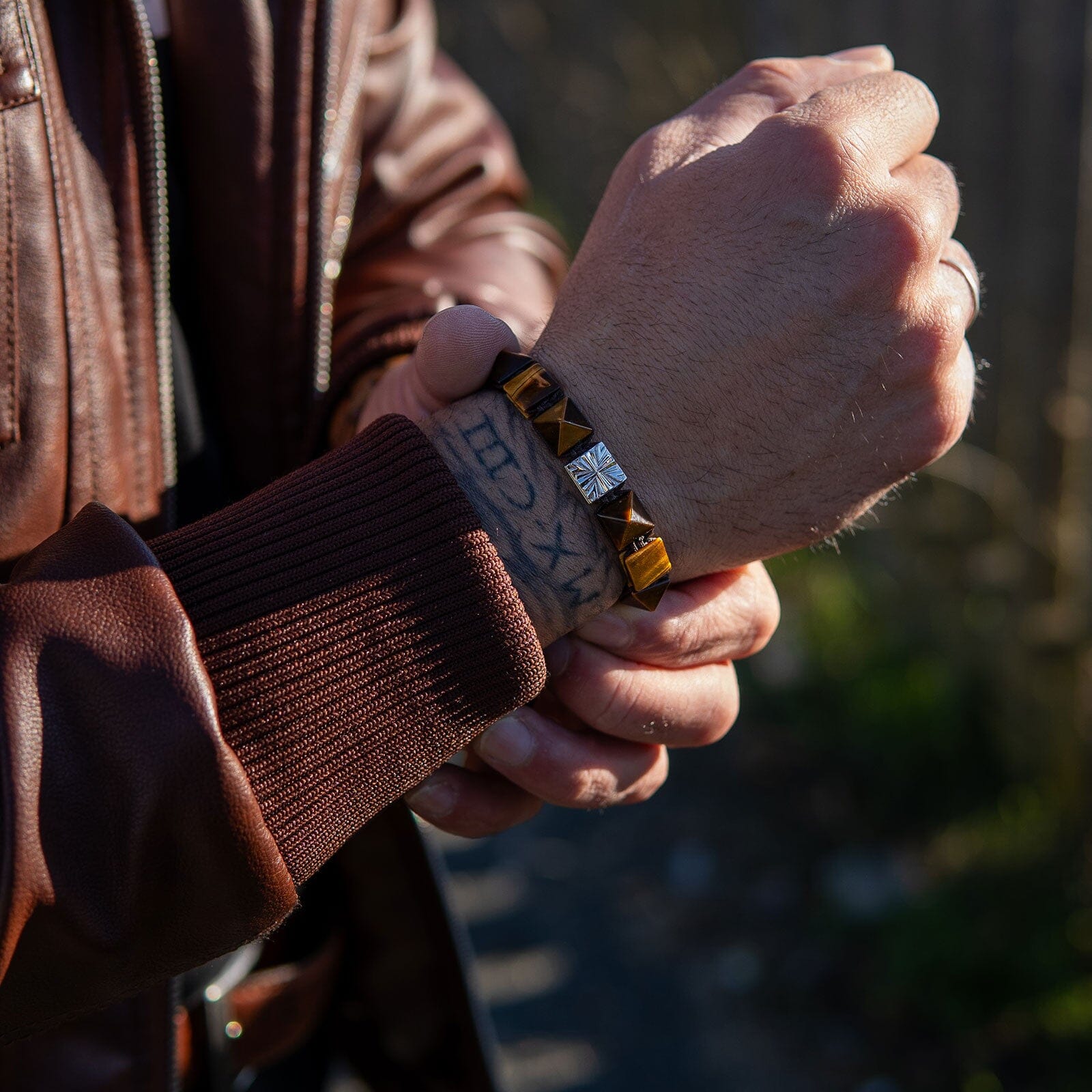 Knight Cross Bracelet Golden Tiger Eye