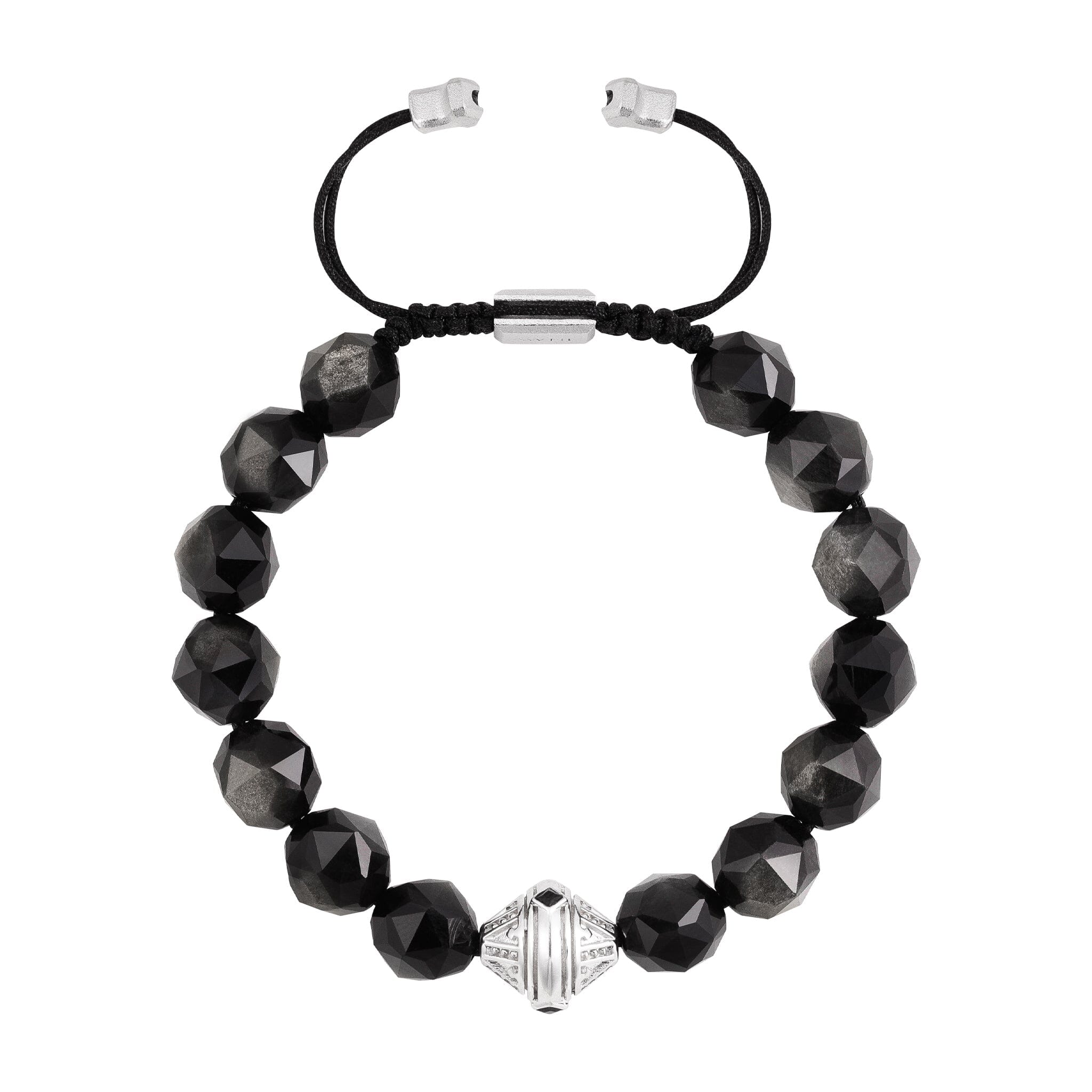 Beacon Bracelet Silver Obsidian