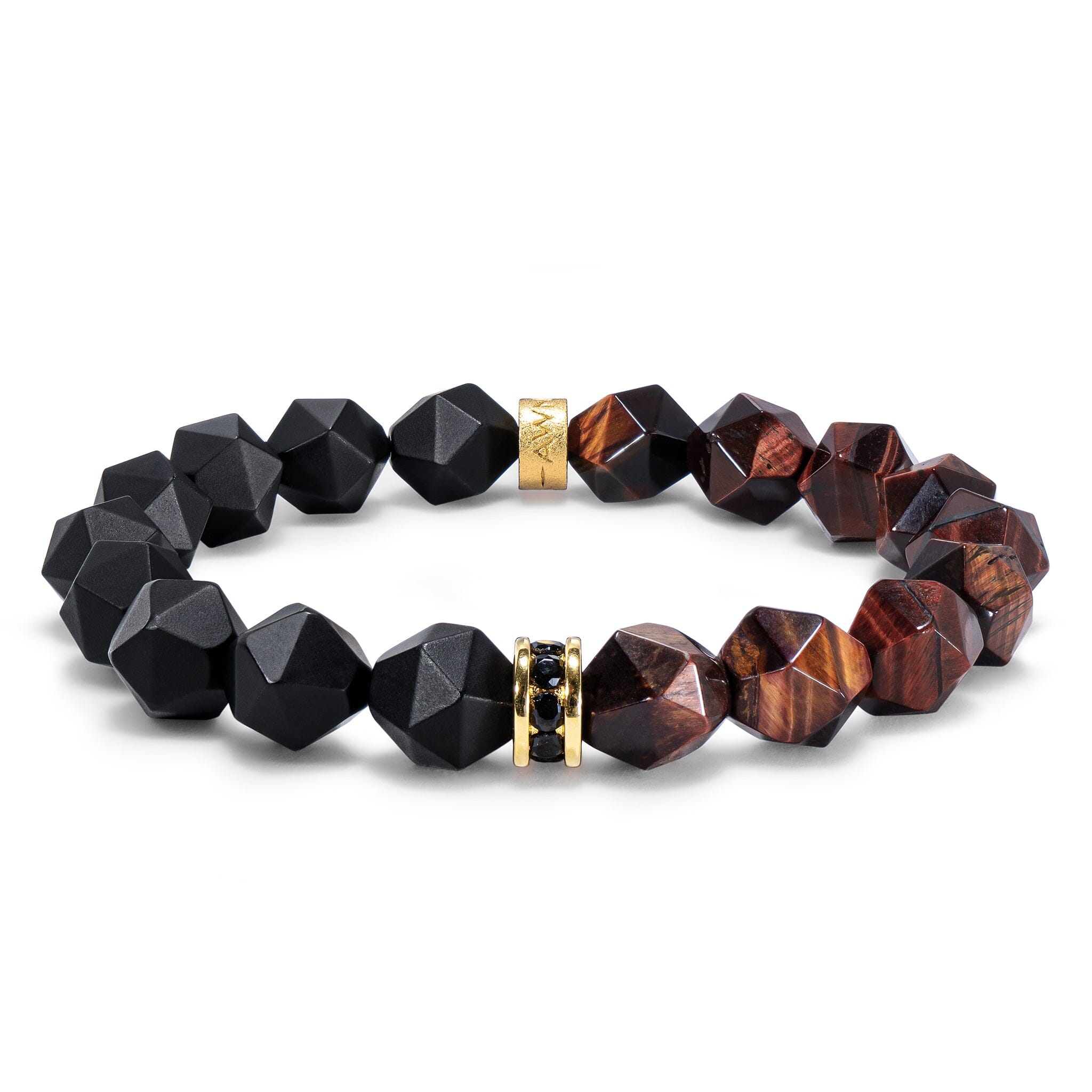 Roaring Tiger Bracelet Onyx & Red Tiger Eye