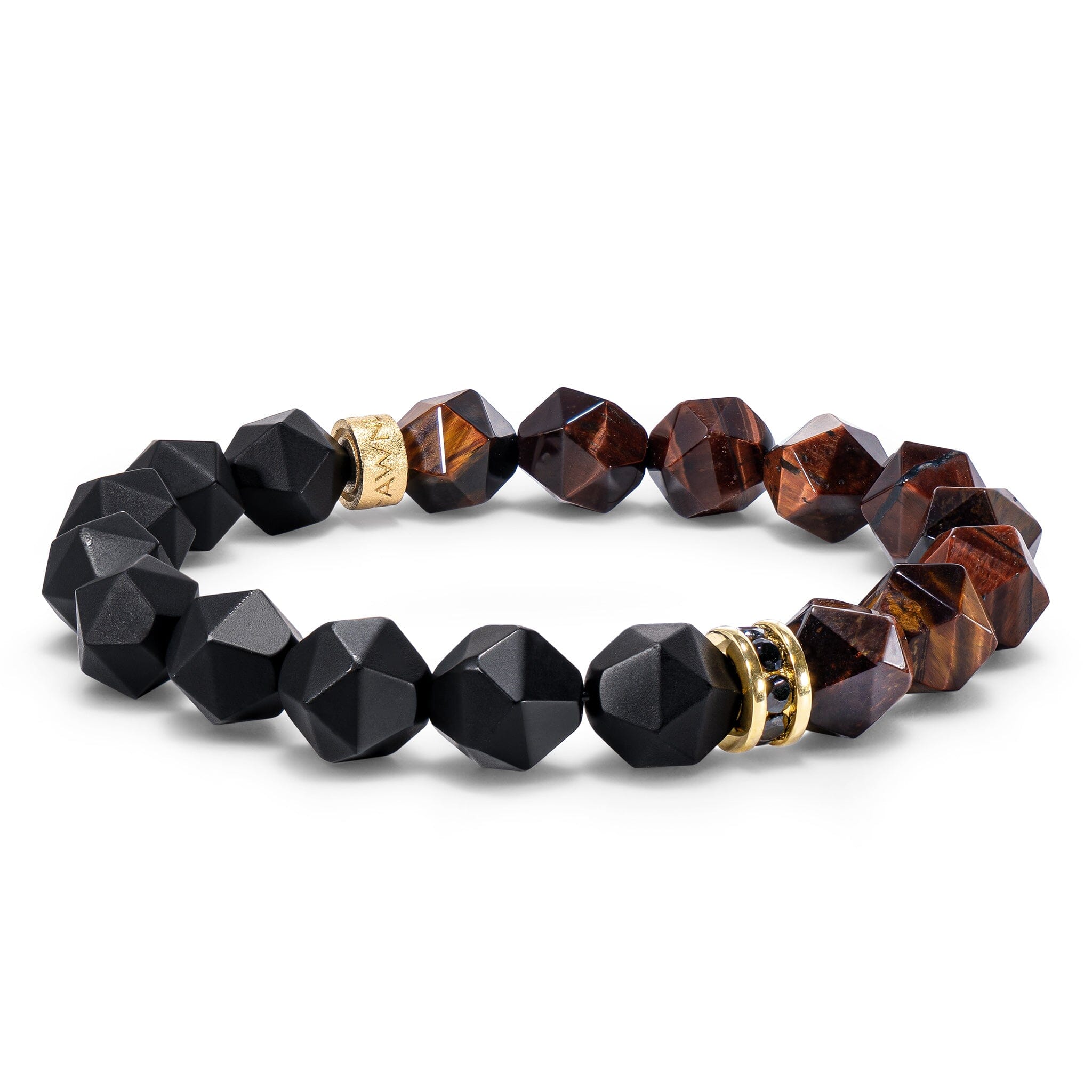 Roaring Tiger Bracelet Onyx & Red Tiger Eye