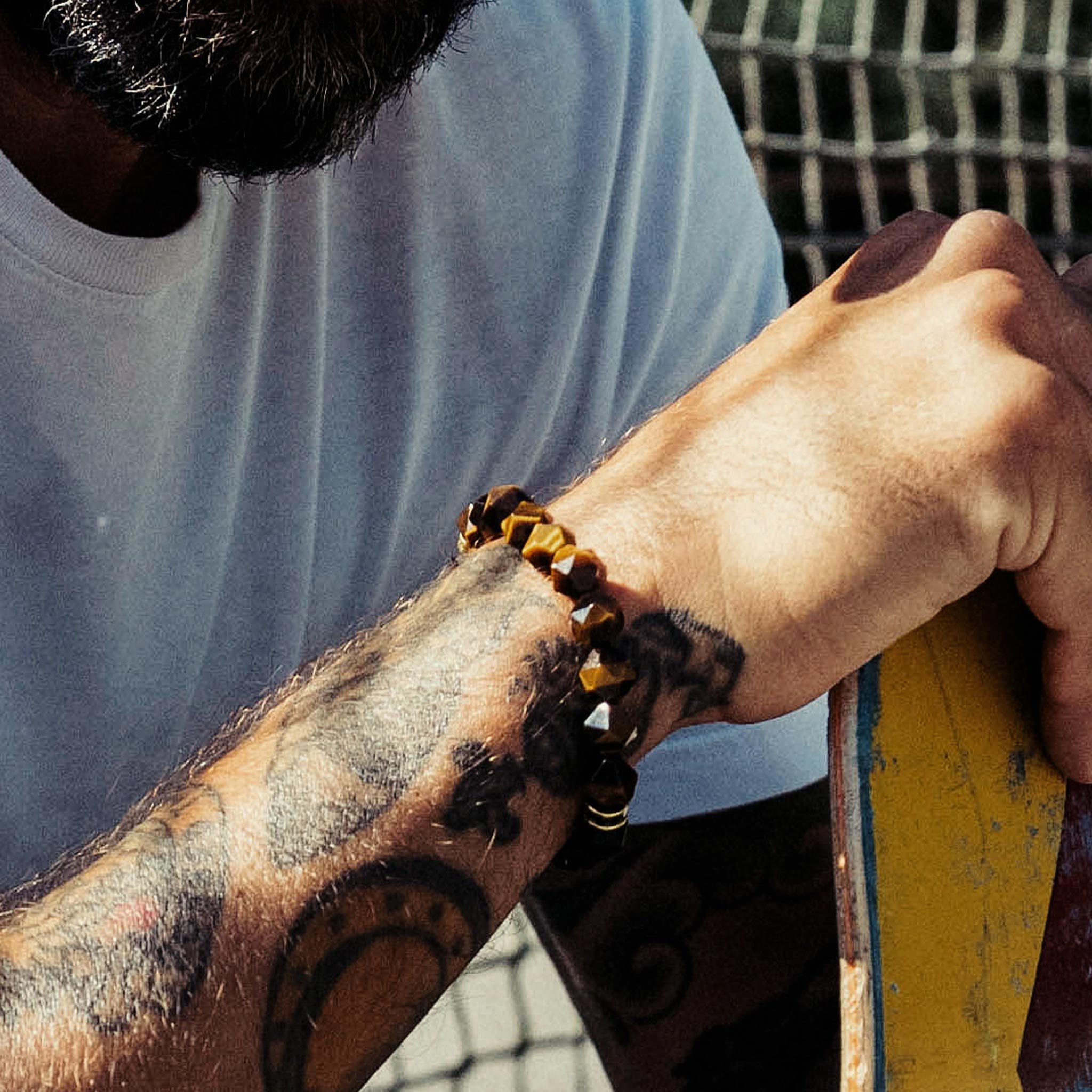 Roaring Tiger Bracelet Onyx & Tiger Eye