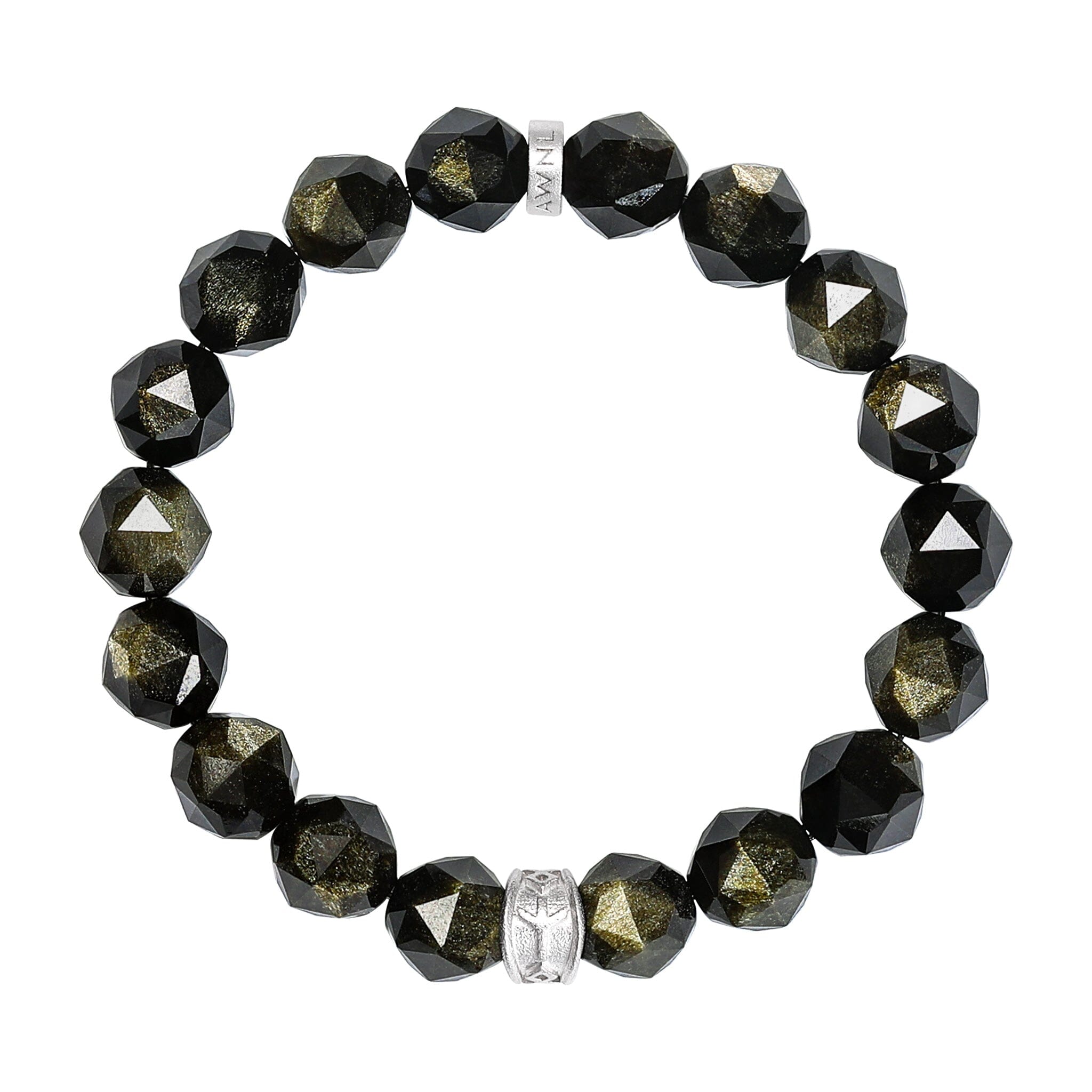 Algiz Bracelet Golden Obsidian
