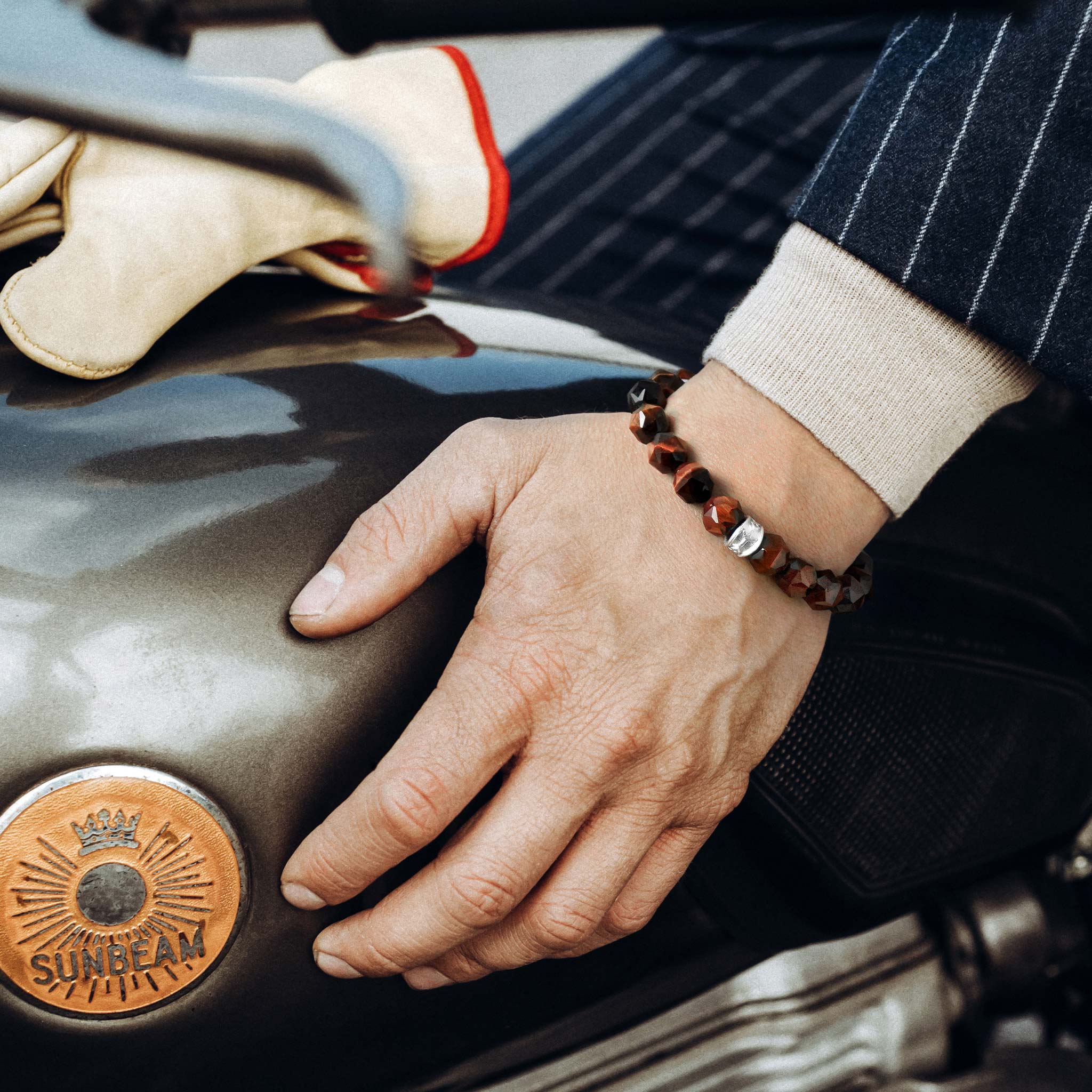 Algiz Bracelet Red Tiger Eye