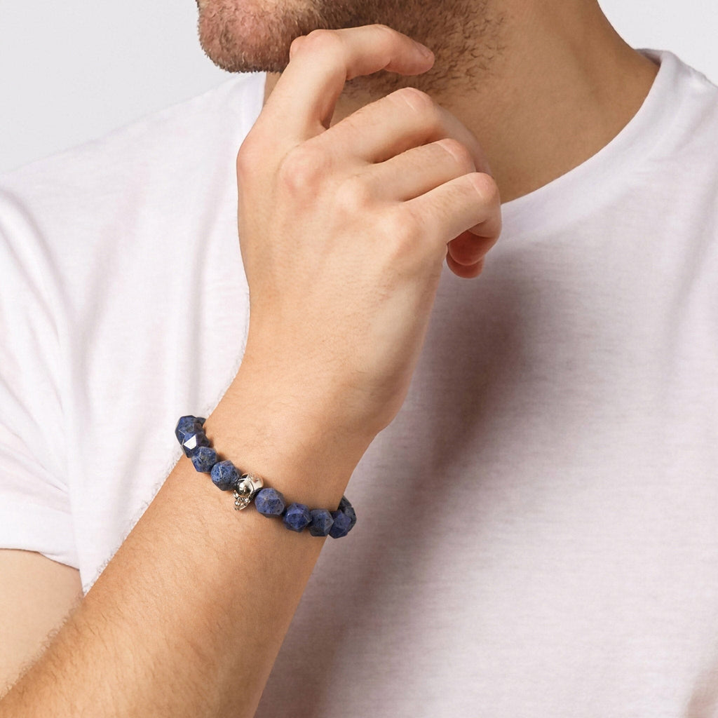 Skull Bracelet Dumortierite