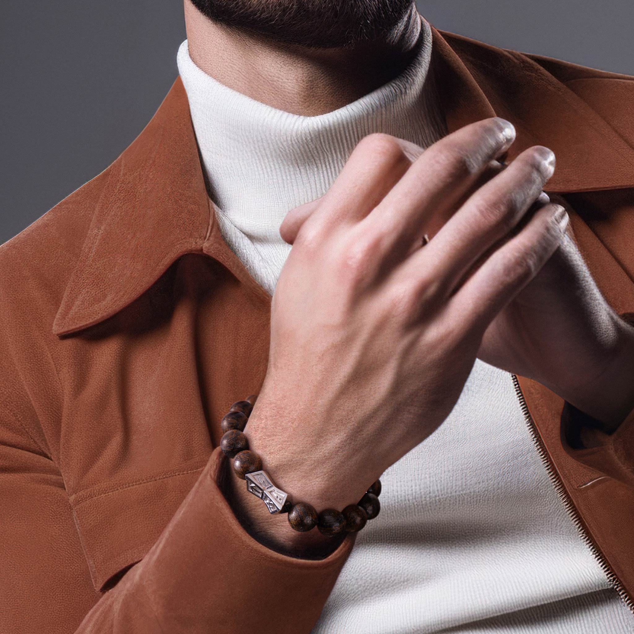 Rune Crossguard Bracelet Bronzite