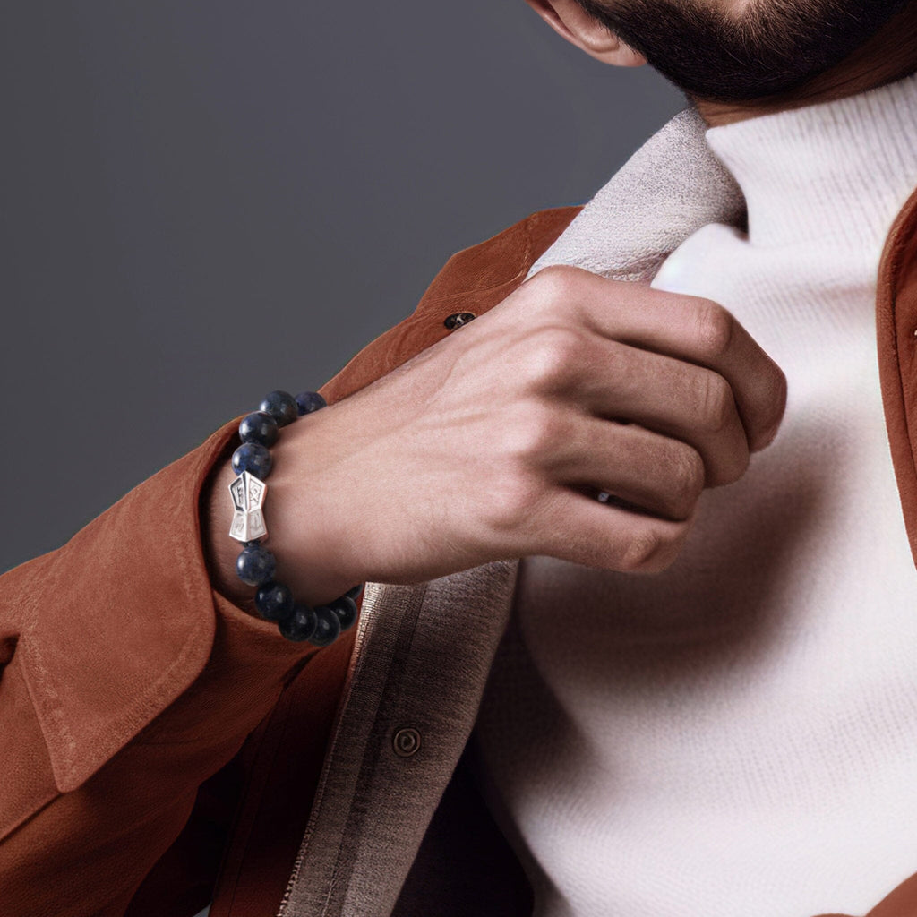 Rune Crossguard Bracelet Dumortierite