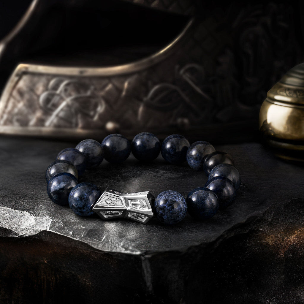 Rune Crossguard Bracelet Dumortierite