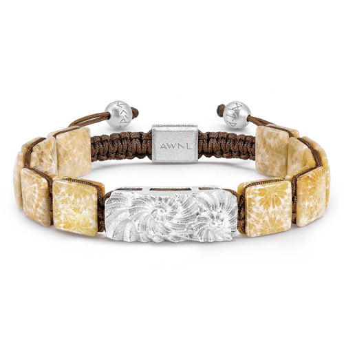 Ammonite Bracelet Agatized Coral