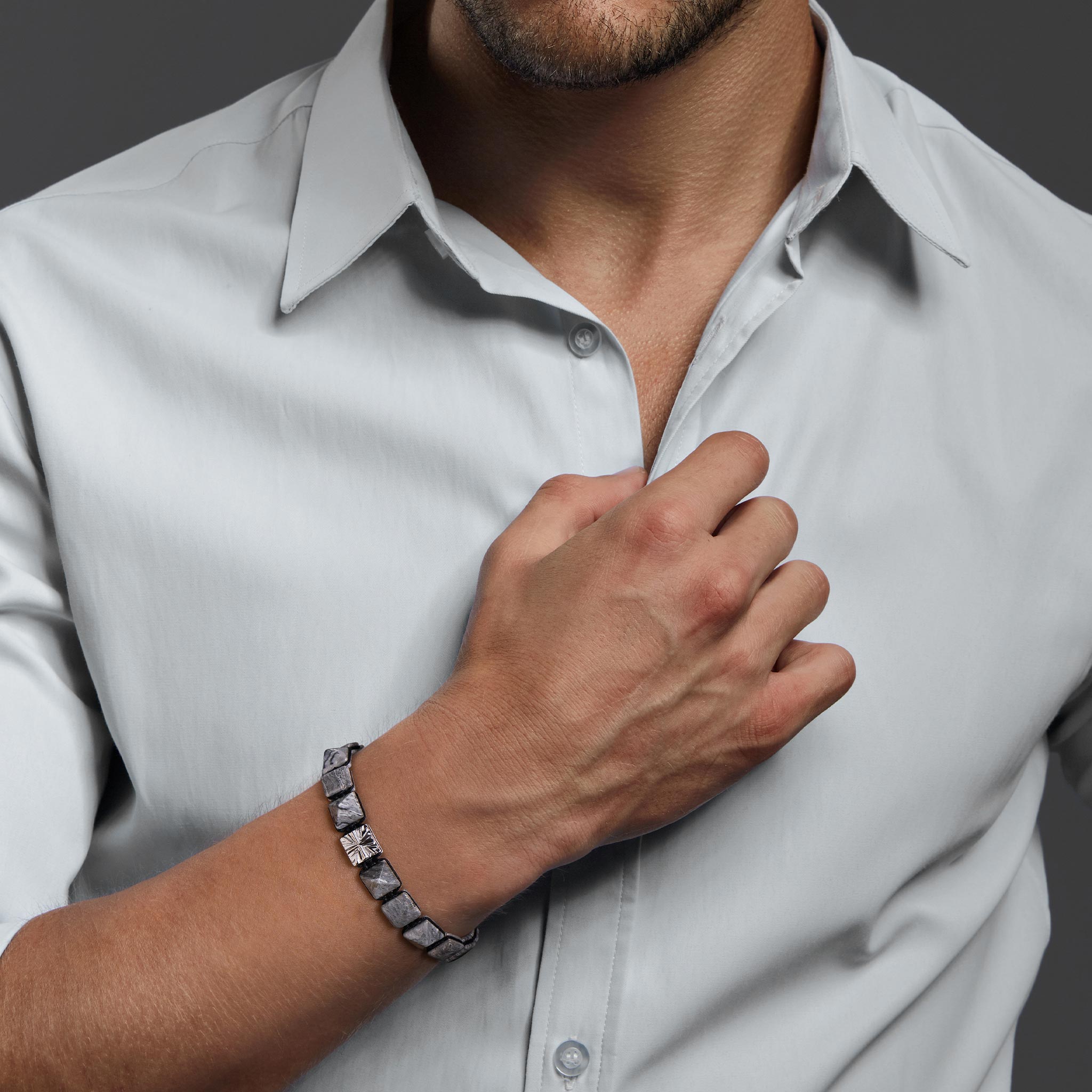 Knight Cross Bracelet Picasso Jasper